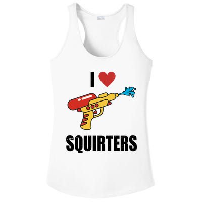 I Love Squirters Funny Water Gun Ladies PosiCharge Competitor Racerback Tank