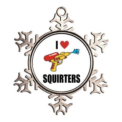 I Love Squirters Funny Water Gun Metallic Star Ornament