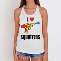 I Love Squirters Funny Water Gun Women's Knotted Racerback Tank