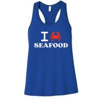 I Love Seafood Crab Shellfish National Seafood Month Gift Women's Racerback Tank