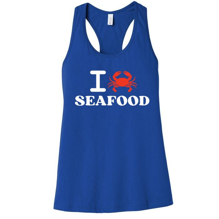 I Love Seafood Crab Shellfish National Seafood Month Gift Women's Racerback Tank