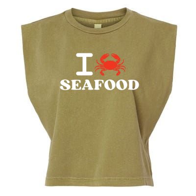 I Love Seafood Crab Shellfish National Seafood Month Gift Garment-Dyed Women's Muscle Tee