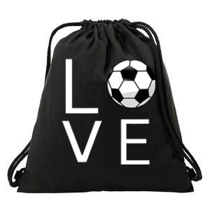 I Love Soccer Drawstring Bag