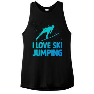 I Love Ski Jumping Winter Sports Ramp Lover SkiJumping Fan Gift Ladies PosiCharge Tri-Blend Wicking Tank