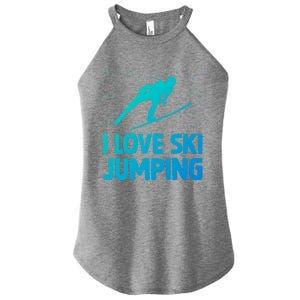 I Love Ski Jumping Winter Sports Ramp Lover SkiJumping Fan Gift Women's Perfect Tri Rocker Tank