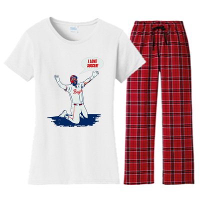 I Love Soccer Women's Flannel Pajama Set