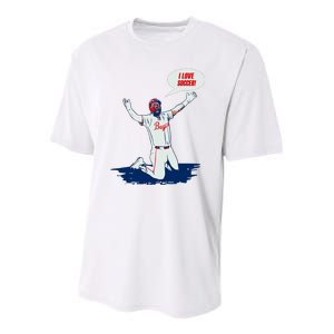 I Love Soccer Youth Performance Sprint T-Shirt