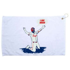 I Love Soccer Grommeted Golf Towel