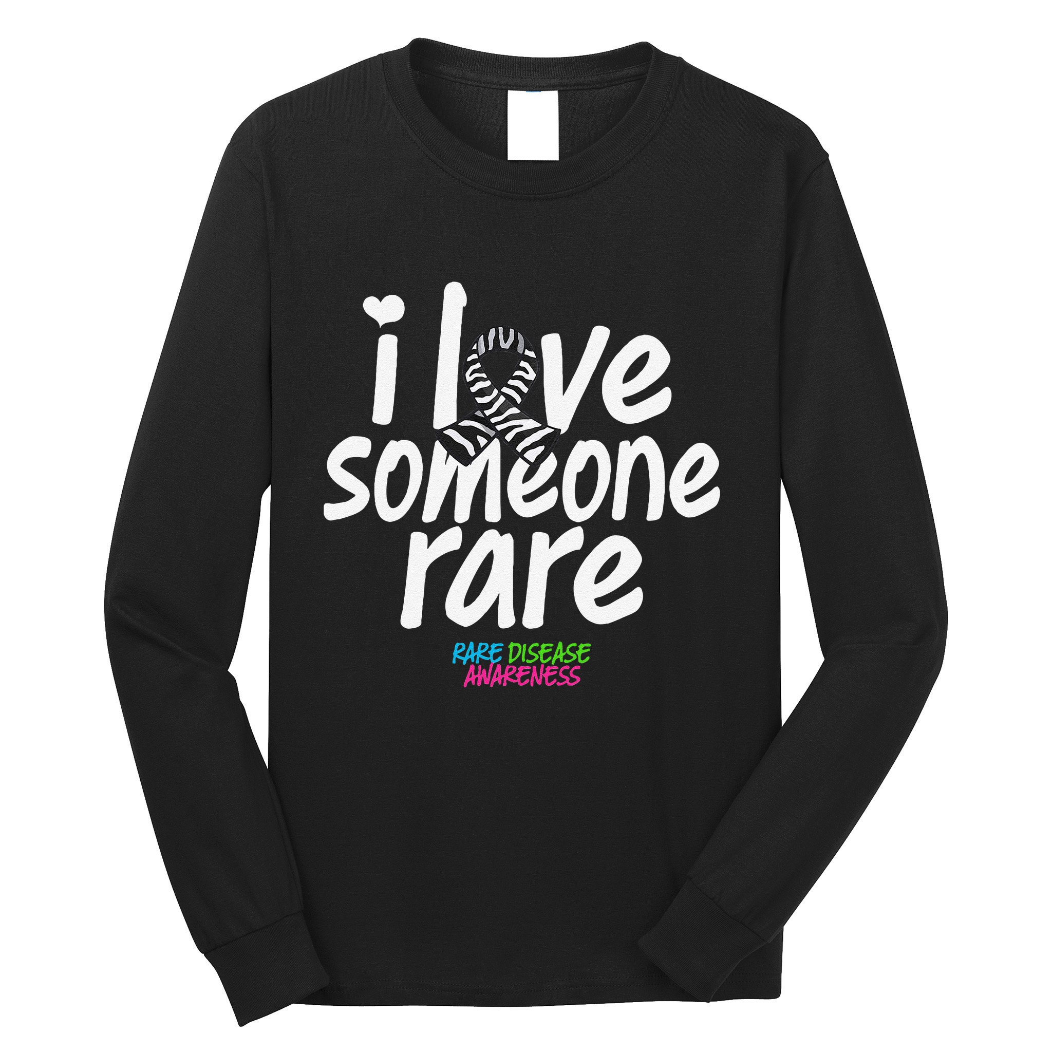 I Love Someone Rare Zabra Ribbon Rare Disease Awareness Gift Long Sleeve Shirt