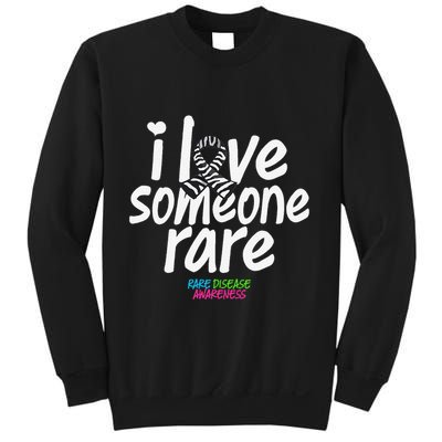 I Love Someone Rare Zabra Ribbon Rare Disease Awareness Gift Sweatshirt