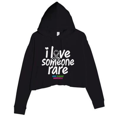 I Love Someone Rare Zabra Ribbon Rare Disease Awareness Gift Crop Fleece Hoodie