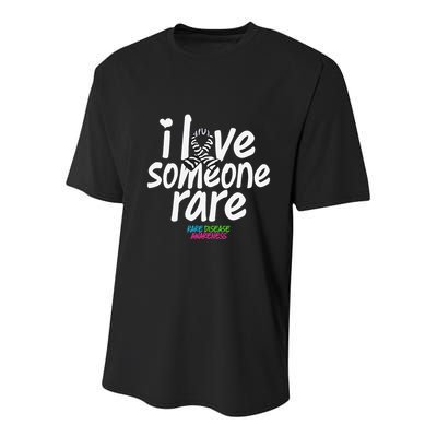 I Love Someone Rare Zabra Ribbon Rare Disease Awareness Gift Youth Performance Sprint T-Shirt