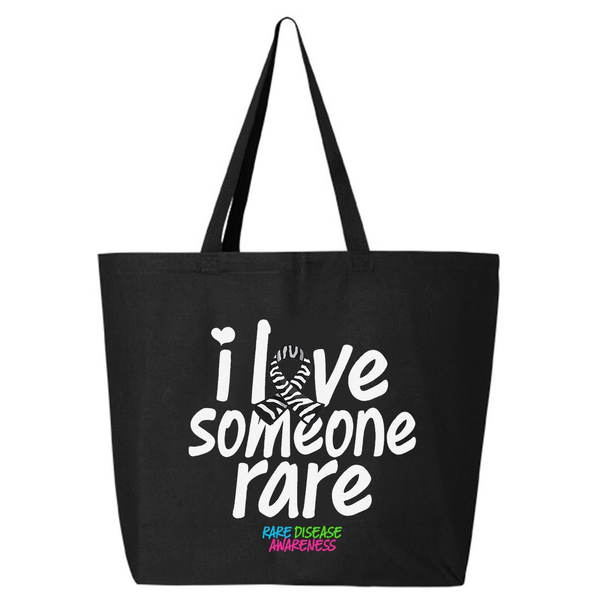 I Love Someone Rare Zabra Ribbon Rare Disease Awareness Gift 25L Jumbo Tote
