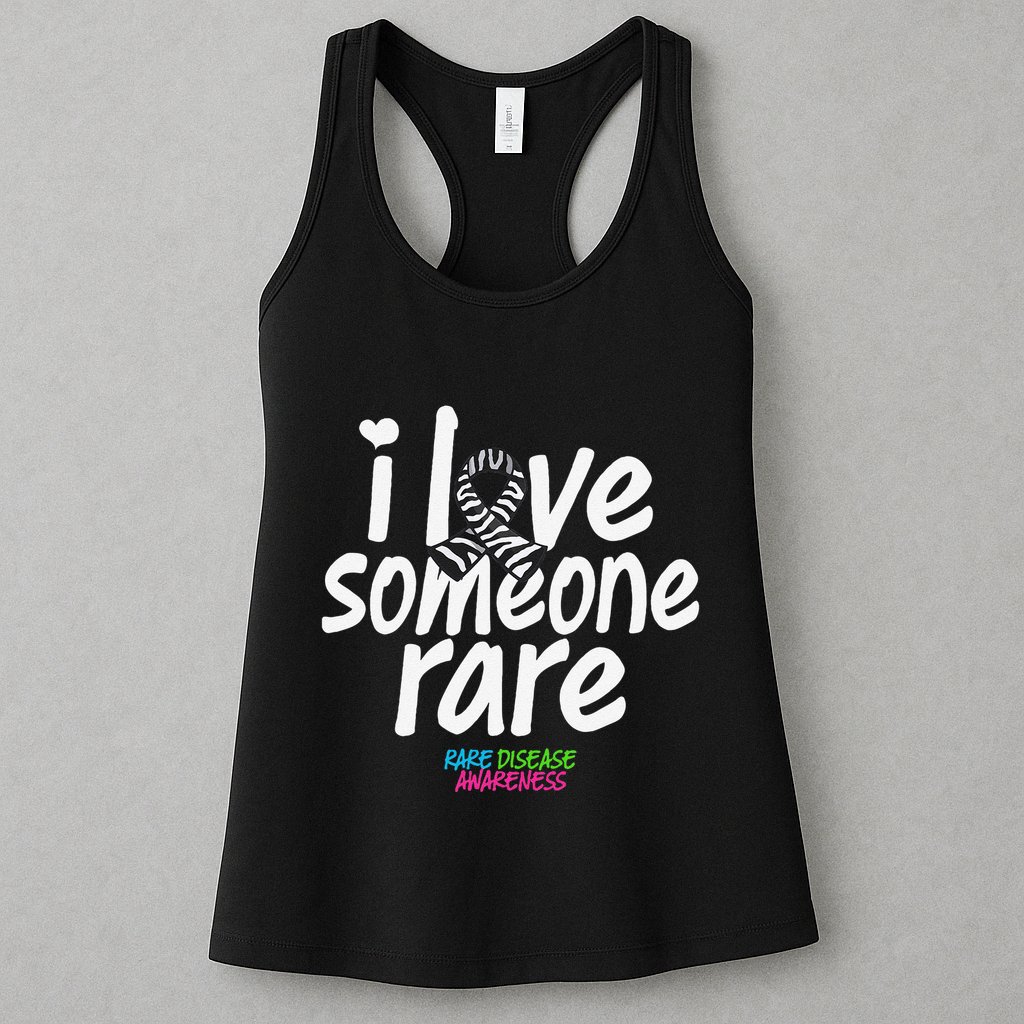 I Love Someone Rare Zabra Ribbon Rare Disease Awareness Gift Womens Tank Top