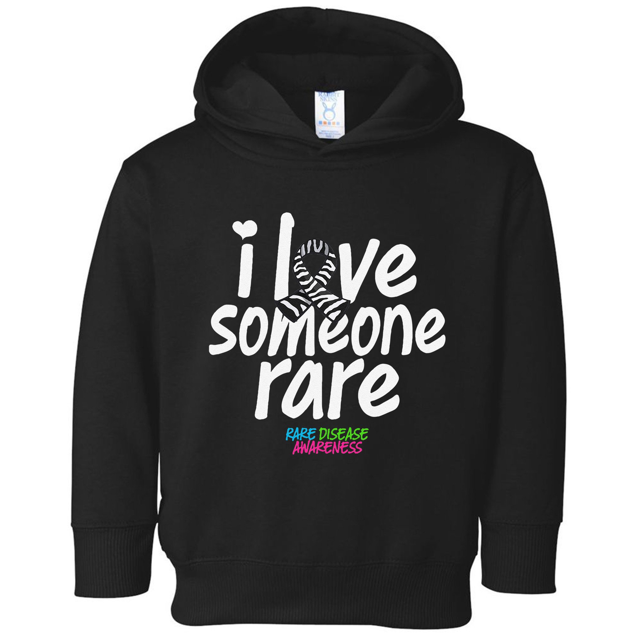 I Love Someone Rare Zabra Ribbon Rare Disease Awareness Gift Toddler Hoodie