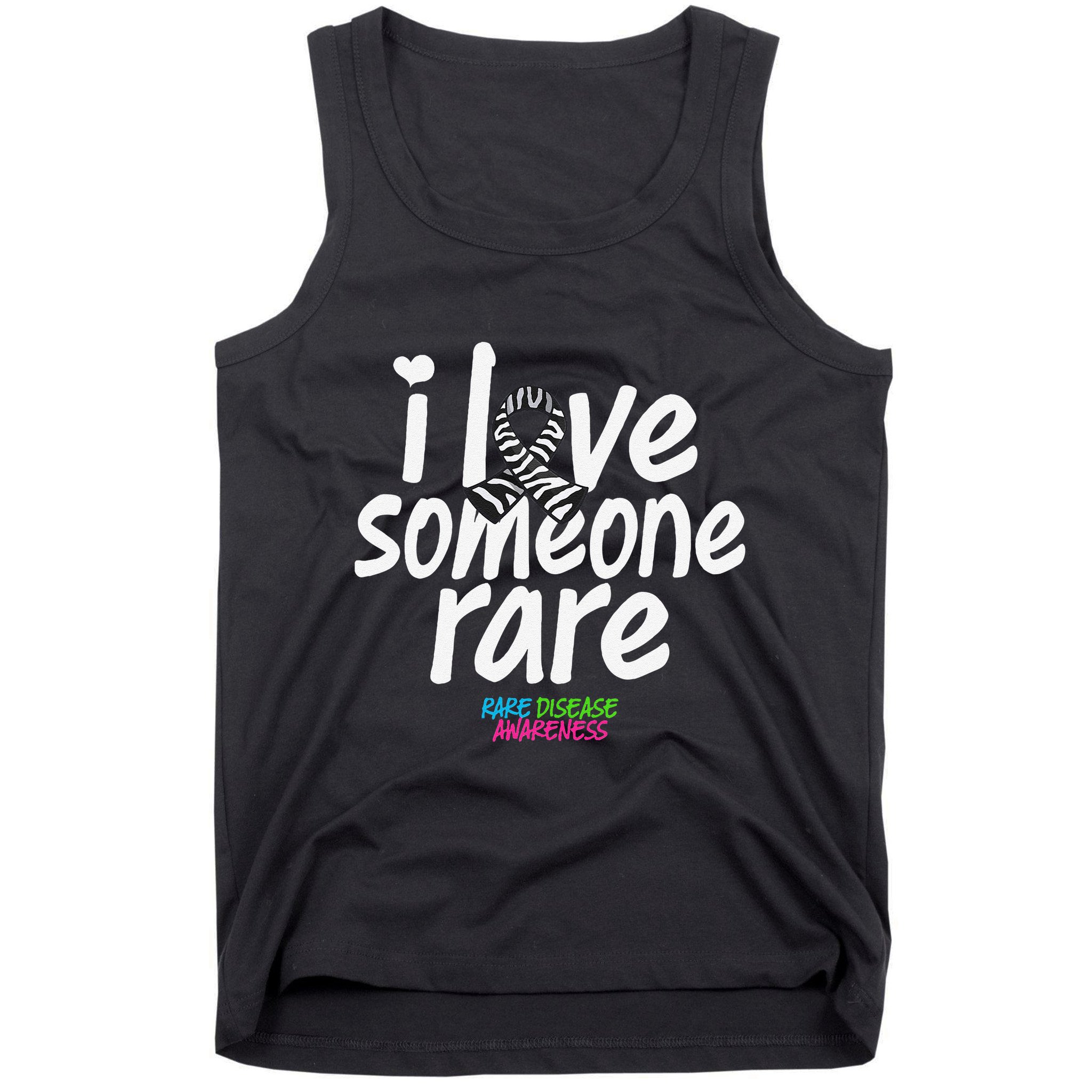 I Love Someone Rare Zabra Ribbon Rare Disease Awareness Gift Tank Top