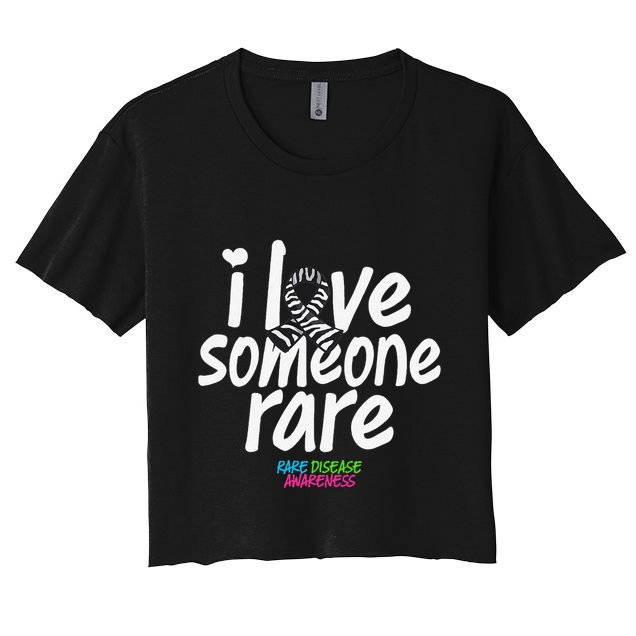 I Love Someone Rare Zabra Ribbon Rare Disease Awareness Gift Crop Top