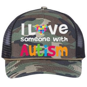 I Love Someone With Autism Awareness Retro Rope Trucker Hat Cap