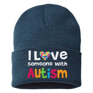 I Love Someone With Autism Awareness Sustainable Knit Beanie