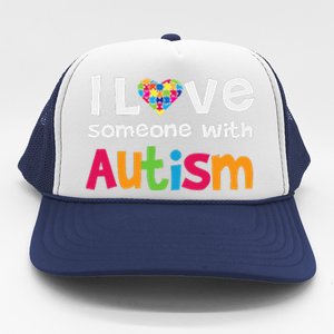 I Love Someone With Autism Awareness Trucker Hat