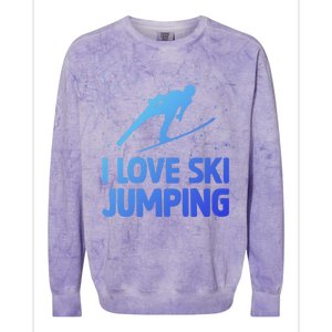 I Love Ski Jumping Winter Sports Ramp Lover SkiJumping Fan Gift Colorblast Crewneck Sweatshirt