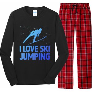 I Love Ski Jumping Winter Sports Ramp Lover SkiJumping Fan Gift Long Sleeve Pajama Set