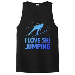 I Love Ski Jumping Winter Sports Ramp Lover SkiJumping Fan Gift PosiCharge Competitor Tank