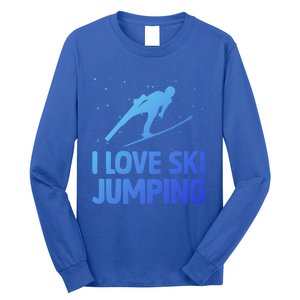 I Love Ski Jumping Winter Sports Ramp Lover SkiJumping Fan Gift Long Sleeve Shirt