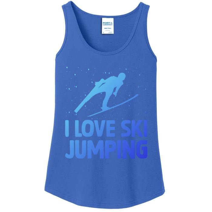 I Love Ski Jumping Winter Sports Ramp Lover SkiJumping Fan Gift Ladies Essential Tank