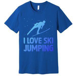 I Love Ski Jumping Winter Sports Ramp Lover SkiJumping Fan Gift Premium T-Shirt