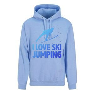 I Love Ski Jumping Winter Sports Ramp Lover SkiJumping Fan Gift Unisex Surf Hoodie