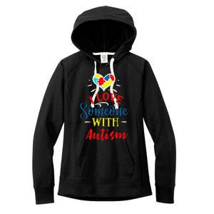 I Love Someone With Autism Autism Support Women's Fleece Hoodie