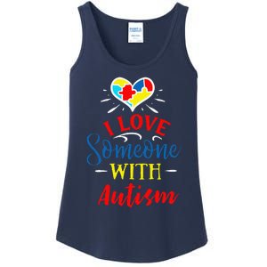 I Love Someone With Autism Autism Support Ladies Essential Tank