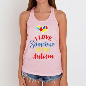 I Love Someone With Autism Autism Support Women's Knotted Racerback Tank