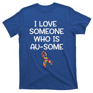 I Love Someone Who Is Ausome Autism Awareness Gift T-Shirt