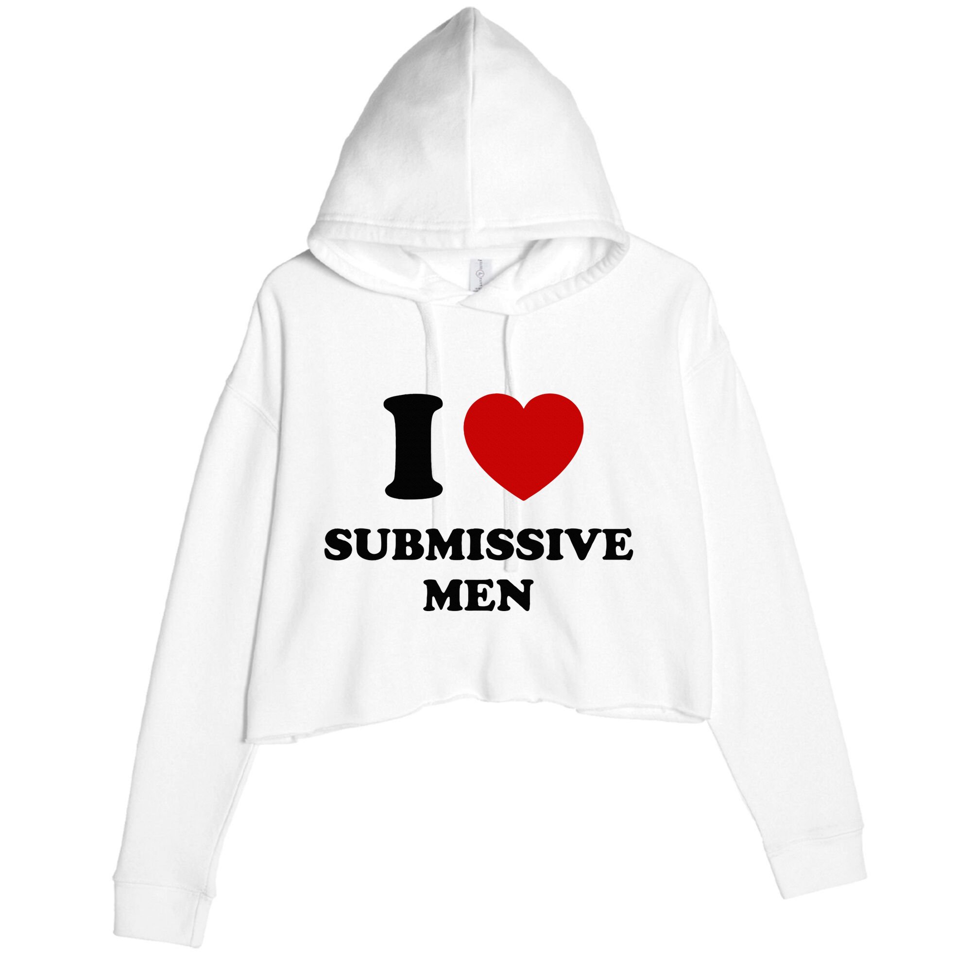 I Love Submissive M.E.N Crop Fleece Hoodie