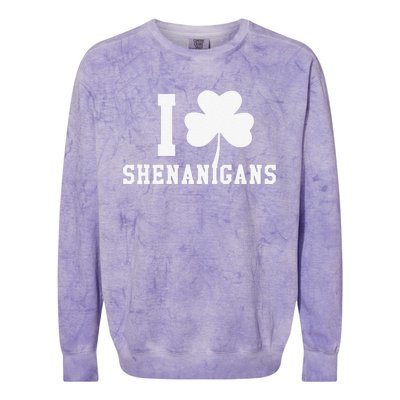 I LOVE Shenanigans Shamrock Saint Patrick's Day Colorblast Crewneck Sweatshirt