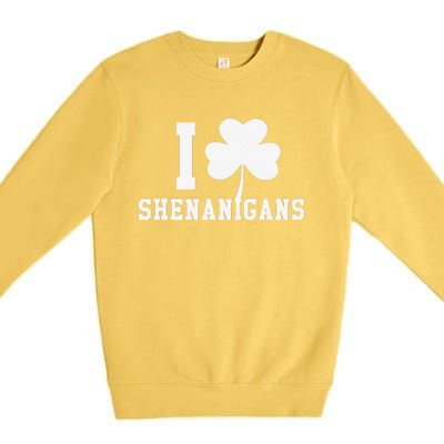 I LOVE Shenanigans Shamrock Saint Patrick's Day Premium Crewneck Sweatshirt