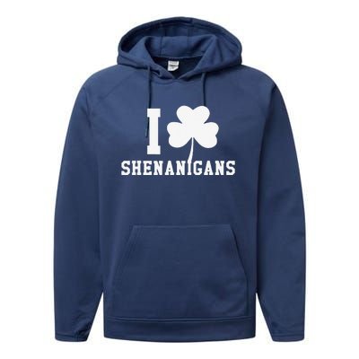 I LOVE Shenanigans Shamrock Saint Patrick's Day Performance Fleece Hoodie