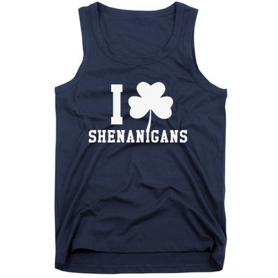 I LOVE Shenanigans Shamrock Saint Patrick's Day Tank Top