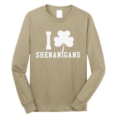 I LOVE Shenanigans Shamrock Saint Patrick's Day Long Sleeve Shirt