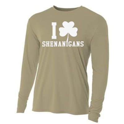 I LOVE Shenanigans Shamrock Saint Patrick's Day Cooling Performance Long Sleeve Crew