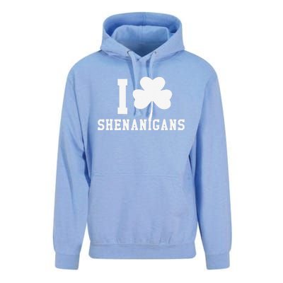 I LOVE Shenanigans Shamrock Saint Patrick's Day Unisex Surf Hoodie