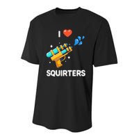 I Love Squirters Youth Performance Sprint T-Shirt