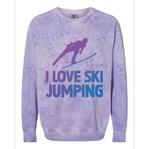 I Love Ski Jumping Winter Sports Ramp Lover SkiJumping Fan Gift Colorblast Crewneck Sweatshirt