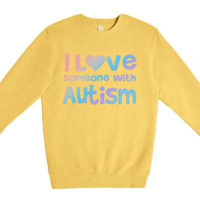 I Love Someone With Autism Awareness Colorful Cute Gift Premium Crewneck Sweatshirt