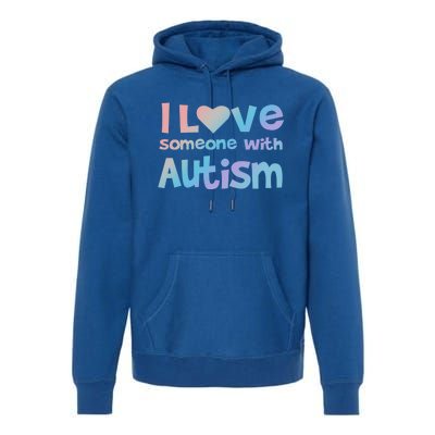 I Love Someone With Autism Awareness Colorful Cute Gift Premium Hoodie