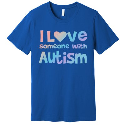 I Love Someone With Autism Awareness Colorful Cute Gift Premium T-Shirt