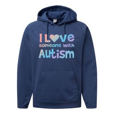 I Love Someone With Autism Awareness Colorful Cute Gift Performance Fleece Hoodie