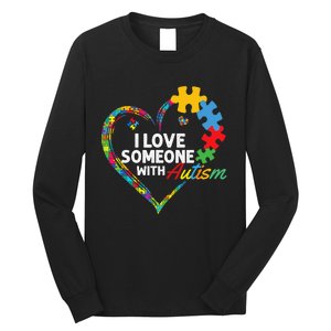 I Love Someone With Autism Heart Puzzle Long Sleeve Shirt